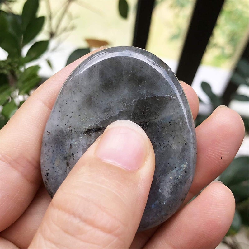 Fekuar Natural Moonstone Crystal Thumb Worry Stone, Hand Carved Healing Crystal Teardrop Pocket Worry Stones for Anxiety Stress Relief Meditation - Image 3